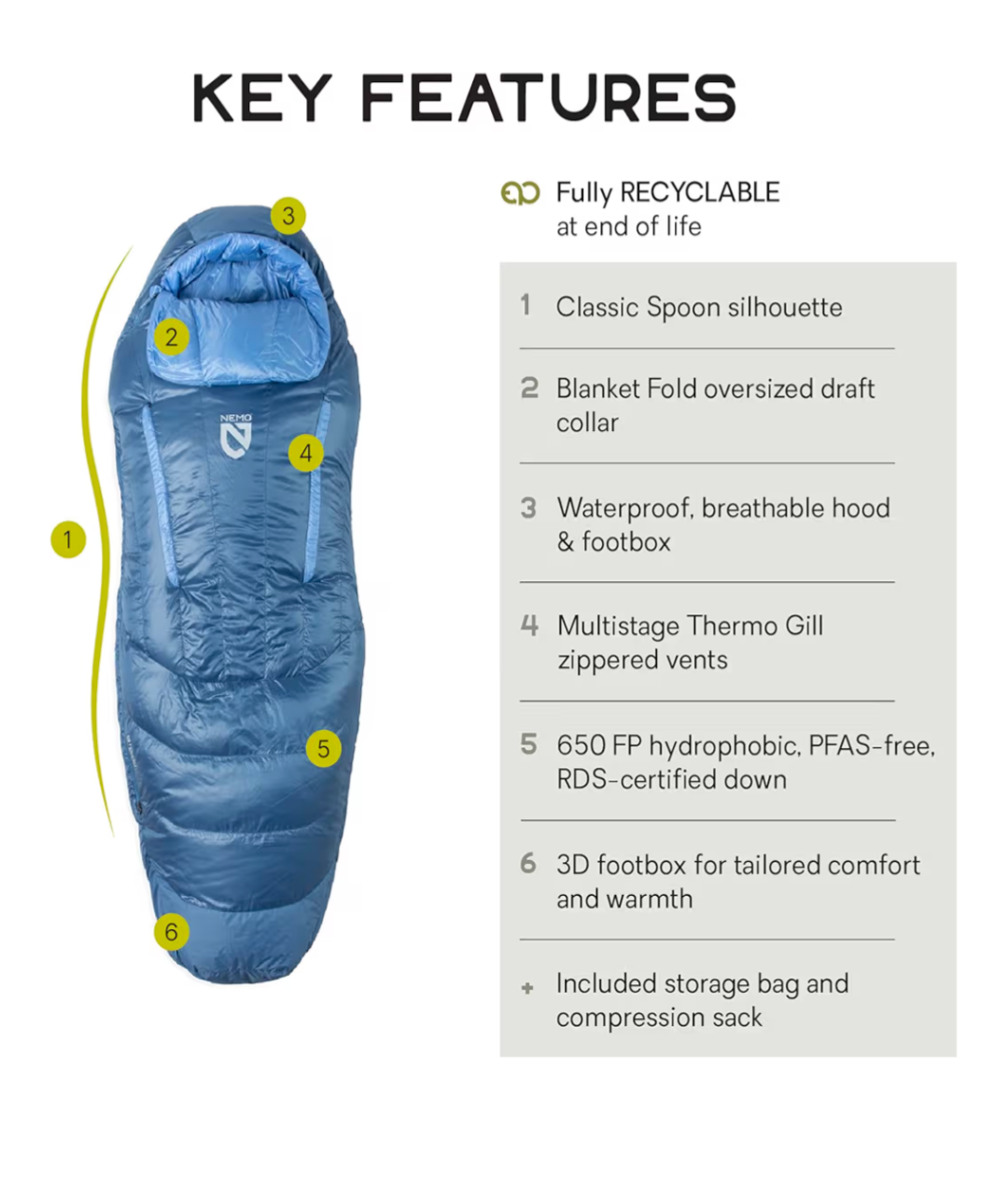 NEMO Equipment Disco Men's & Women's Endless Promise Down Sleeping Bag - Image 2